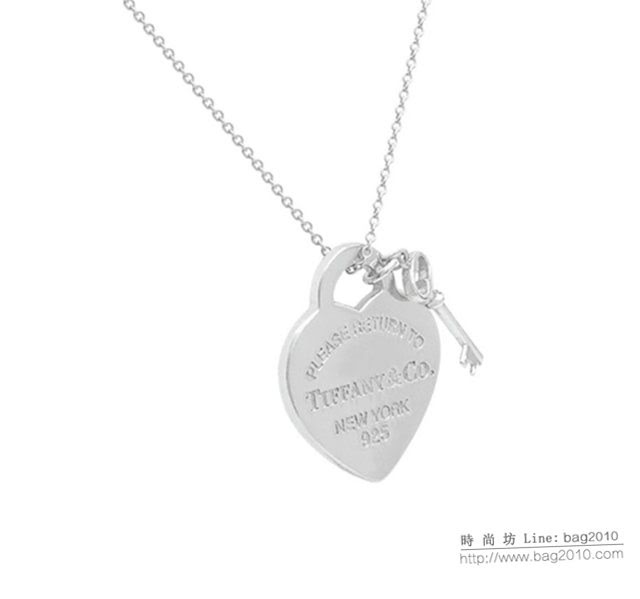 Tiffany純銀飾品 蒂芙尼女士專櫃爆款愛心牌鑰匙項鏈 Tiffany925心形吊墜項鏈  zgt1602